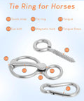Horse Tie Ring Upgrade Four Pack Horse Tack And Training Gear In 304 Stainless Steel With Eye Bolt And Snaps parts diagram