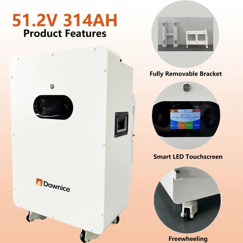 Complete Off Grid Solar System For Home Featuring 34.8 Kw Pv Panels 30 Kw 48 Volt Pure Sine Wave Inverter And 51.2 Volt Lifepo4 Battery Pack, white battery pack with touchscreen.