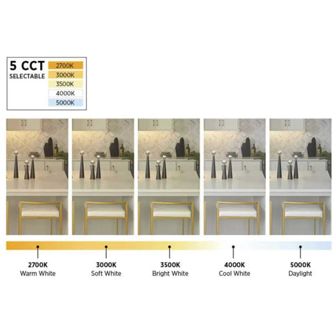 5-CCT lighting options for Hide-A-Lite Collection 1-Light 36-Inch Satin White LED Linear Undercabinet Light, kitchen display