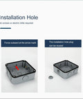 Tough As Nails IP66 Weatherproof Outdoor Electrical Outlet Box showing installation hole and reusable plug for easy setup.
