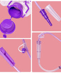 Close-up of 1200 Milliliter Gravity Drip Bag With Large Bore Regulator And Tube Reusable Nutrition Bag For Medical Caregiving