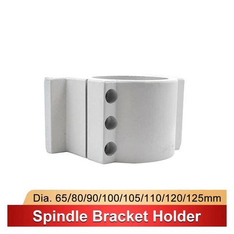 Ultra Tough CNC Spindle Motor Clamp Bracket For Aluminum Machine Heads With Secure Grip Mounting Clamps For Precision Milling and Router Stability, white metal, diameter options, side view.