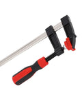 6 Inch Bar Clamp Heavy Duty F Style Clamping Tool With 300lbs Grip Power For Woodworking Projects In The Shop Alloy Steel With ABS Handle And A 5.9 Inch Jaw Opening 1 Pack, black and red clamp