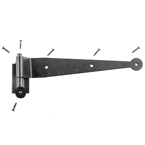 Heavy Duty Black Offset Strap Lift Off Pintle Hinges Tough As Nails 11 Inch By Two And Five Eighths Inch Wrought Iron Pin Hinges