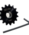 Roller Chain Sprocket Type B 15 Teeth 10mm Bore Hardened Carbon Steel Anti Rust Drive Sprocket For ANSI 25 Chain Quarter Inch Pitch