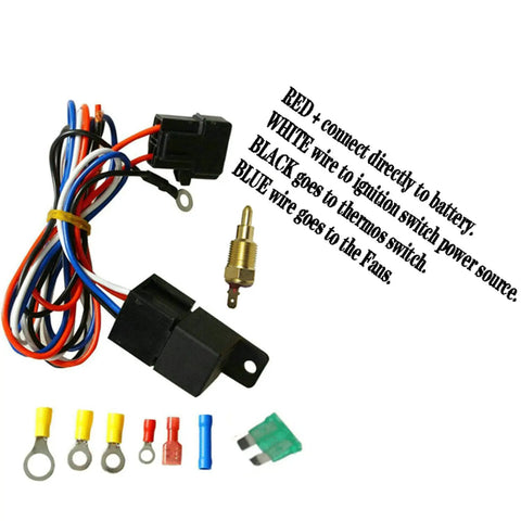 Thermostat relay kit with wires for All Aluminum 3 Row Radiator Upgrade for Classic Dodge D W vans and Plymouth Trailduster