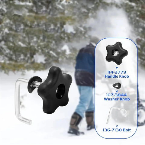 Cool Snow Blower Handle Knob And Lock Bolt Screw Kit Fits 1143779 Models For Lawn Mowers Heavy Duty Grip Perfect For Tough Chicago Winter Shoveling Jobs Super Secure Locking System black handle knob and bolt kit for snow blower handle
