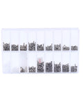 Legit Stainless Steel Micro Screw Nut Washer Assortment For Glasses Eyewear And Watches Jewelry Repair with clear organizer box.