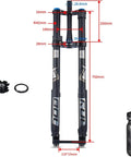 Beefed-Up Downhill Mountain Bike Front Fork With Air Suspension, Thru-Axle Boost 110x15, 34mm Stanchions, 160mm Travel, accessory pack