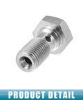 Banjo Bolt Brake Fitting Adapter Kit For Cars And Motorcycles, Three Eighths UNF Thread, 25mm Length, stainless steel close-up