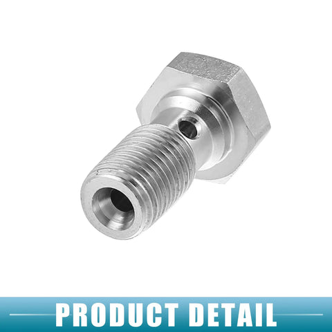 Banjo Bolt Brake Fitting Adapter Kit For Cars And Motorcycles, Three Eighths UNF Thread, 25mm Length, stainless steel close-up