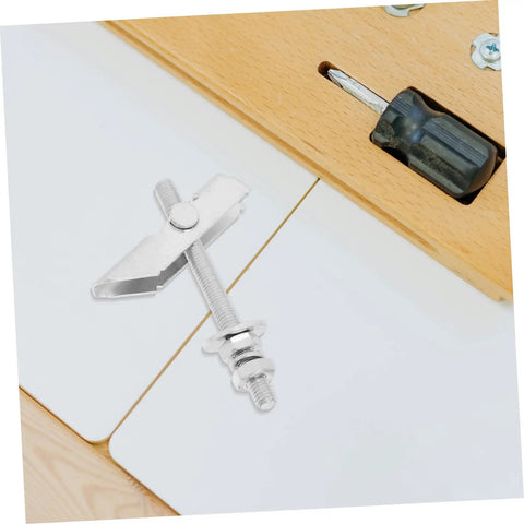 12 Pack Steel Toggle Bolts And Wing Nut Drywall Anchors Kit shown on wooden background with screwdriver