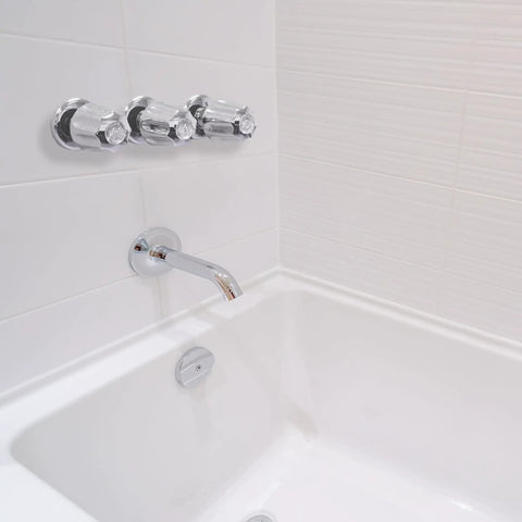 Dope Chrome Three-Handle Remodel Trim Kit For Gerber Faucets Tub And Shower With Knob Handles Compatible With 11B-1H 11B-1C 11B-4D Durable Brass Construction For Easy Bath Renovation And Modern Upgrade