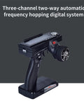 Gt3b 3 Channel RC Transmitter And Receiver For RC Cars Trucks Crawlers And Boats 2 4Ghz AFHDS Remote Controller With GR3E Receiver Ready To Race For Hobbyists displaying three-channel system
