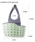 Double Deck Faucet Mount Kitchen Sink Organizer With Adjustable TPR Rubber Sponge Soap And Scrubber Storage Basket dimensions 5.9x2.95x1.96 inches