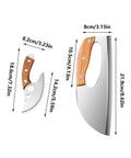 Heavy Duty Stainless Steel Meat Cleaver And 2 Piece Kitchen Chopper Set with wood handle and ergonomic non-slip grip