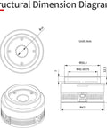 Structural dimension diagram of Two Point One Megapixel USB 3.0 Color Astronomy Camera With IMX662 Sensor For Astrophotography