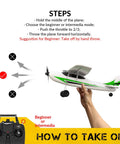 Hand launching Beginner Friendly RC Plane Trainer 3CH Remote Control Airplane With Prop Saver 6 Axis Gyro Stabilizer And 3 Flight Modes