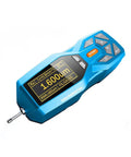 Portable Digital Surface Roughness Tester SR200 With Hella Clear Two Point Four Inch Backlit LCD and super fast charging handheld profilometer showing Ra reading.