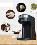 Slick Portable Bean To Cup Coffee Maker Blends Espresso Drinks With A Smooth Soft Touch Panel And Reusable Filter for quick coffee brewing.
