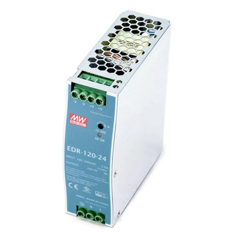 Rock Solid 12 Volt DIN Rail Power Supply 120W 10A Industrial AC DC For Semiconductor Equipment Wide Input Low Voltage Supply Built For The Job Rugged Metal Case, white metal unit