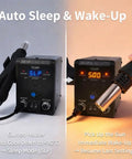Dope Pro Grade 700W Hot Air Rework Station With Digital Temperature Control 100 To 500 C Range displaying auto sleep and wake-up mode