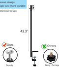 Dang Tough Deck String Light Poles Four Pack Heavy Duty All Metal Hooks 43.3 inch pole with adjustable clamp for hanging.