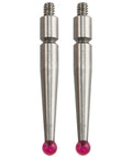 Two Pack Ruby Tip Contact Points For Dial Test Indicator M1.6xD2.0xL20.9 Ruby Ball Head Probes stainless steel body
