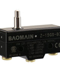 General Purpose Micro Switch With Slim Spring Plunger And Screw Terminals, Momentary SPDT 1NO 1NC, 15A Rating