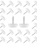 60 Pack White Nylon Furniture Sliders Round Floor Protectors with smooth glide base and nail for hardwood floors.