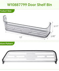 Upgrade No Fuss Door Shelf Bin For Refrigerator Replacement W10887799 with size 13x2.95x3.11 inches, bottom pattern view