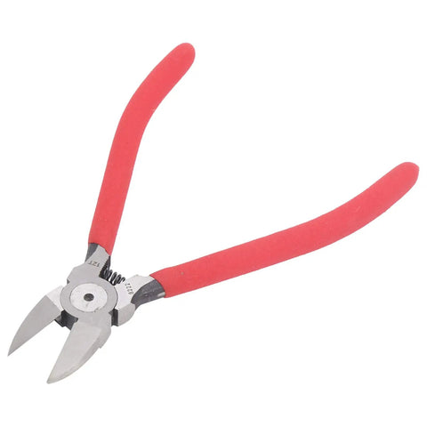 Heavy Duty Wire Stripper And Diagonal Pliers Automatic Stripping with red frosted grip handles and narrow jaw design.
