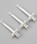 Three Heavy Duty Sewing Machine Spool Pins 141000516 in white, built tough for garment making and pro tailoring, on a gray background.