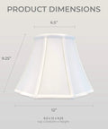 Flare Bottom Outside Corner Scalloped Lamp Shade Set White 6.5 X 12 X 9.25 Inches 2 Pack Hand Tailored Silk Type Shantung Fabric