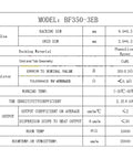 Two Pack 350 Ohm Full Bridge Strain Gauges BF350 3EB, specification table for 9.6x8.3mm foil sensor