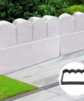 Reusable Paving Mold For Garden Path And Patio showing stone edging design and mold inset on grass beside a path