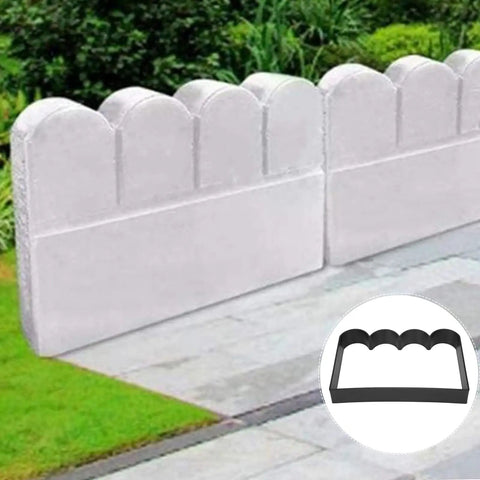 Reusable Paving Mold For Garden Path And Patio showing stone edging design and mold inset on grass beside a path