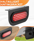 4 Pack 6 Inch Oval Tail Light Mounting Brackets, L Shaped, Powder Coated Steel 3mm, Flush Mount For Oval LED Trailer Lights On Boat