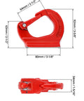 2 Ton Heavy Duty Alloy Steel Lifting Hook Weld On Anchor Hook With Protective Red Coating For Wrecker Crane And Tractor Equipment Forged Steel Construction With High Strength And 4400 Lb Working Load Limit Ideal For Heavy Lifting And Towing Applications, shown with dimensions.