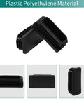1x2 Inch Rectangle Tubing Plug Set Of 10 With End Caps, durable plastic plugs with ribbed design, shown in various angles.