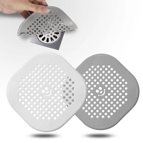 2 Pack Silicone Drain Hair Catchers For Bathroom And Kitchen, Easy Install Shower Sink Strainer Hair Stopper Protector, Tub And Tub Drain Cover Gray Color