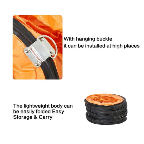 Close-up of Flexible PVC Duct Hose For Your HVAC Setup Flame Retardant Hard Wearing Beefy Heavy Duty Ventilation Ducting