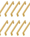 Brushed Brass Cabinet Handles Set Of 10 Antique Square Drawer Pulls For Bathroom Wardrobe Door And Dresser With Screws
