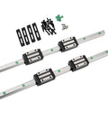 Two 200mm Linear Rails With Four HGH15CA Carriage Blocks And HGR15 Guide Rails CNC Kit for precise motion, rust-resistant steel