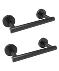 Two Pack Matte Black Toilet Paper Holder Built To Last Rustproof SUS304 Stainless Steel Double Post Pivoting Roll Holder Wall Mounted