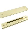 Two Pack 7 Inch Flush Pull Handles For Recessed Barn Doors And Pocket Sliding Doors Rectangular Finger Pulls In Brushed Gold Finish