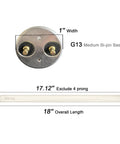 Close-up of Two Pack 18 Inch Black Light Bulbs F15T8 BL350 15W UV A G13 Bi Pin Tubes For T8 Fluorescent Fixtures 350 368Nm