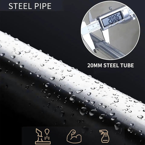 Close-up of 20mm steel pipe with droplets, part of Portable Closet Wardrobe With Snap Cover For Bedroom Non Woven Fabric Organizer.