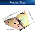 Four Pack Premium Drop Leaf Table Hinges Heavy Duty Zinc Plated Steel Folding Table Brackets With Easy Setup Screws Bronze Tone product size diagram, measurements shown.