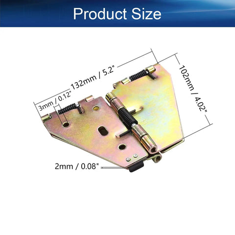 Four Pack Premium Drop Leaf Table Hinges Heavy Duty Zinc Plated Steel Folding Table Brackets With Easy Setup Screws Bronze Tone product size diagram, measurements shown.